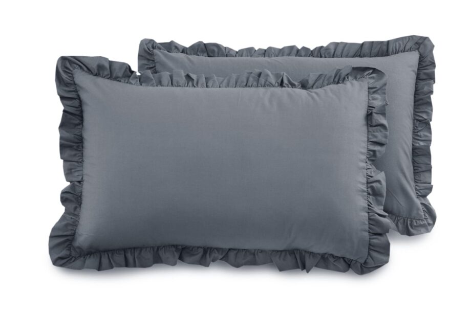 Luxury Linen |Pillowcases monochrome with ruffles