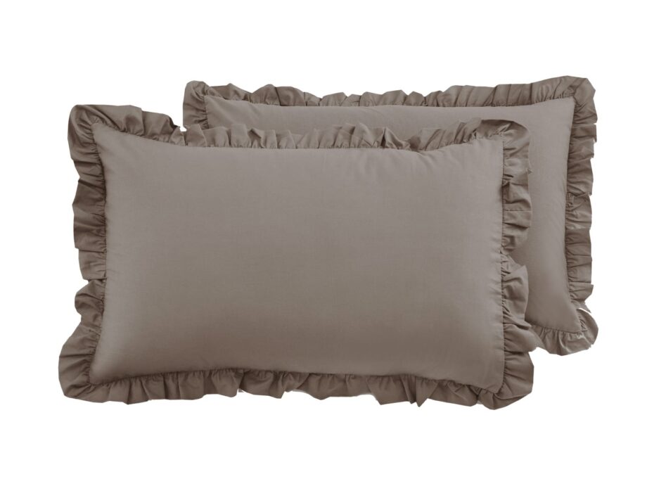 Luxury Linen |Pillowcases monochrome with ruffles