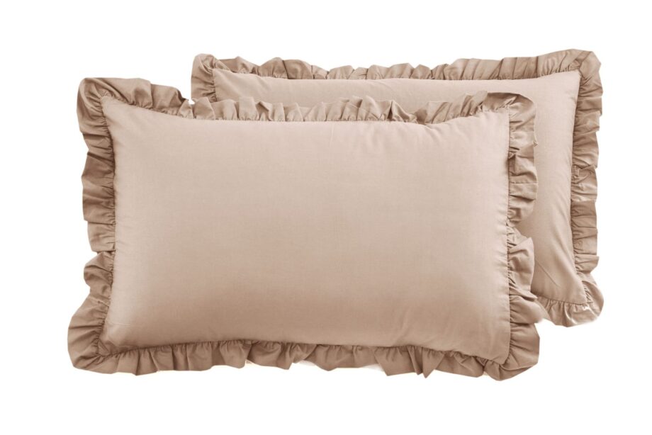 Luxury Linen |Pillowcases monochrome with ruffles